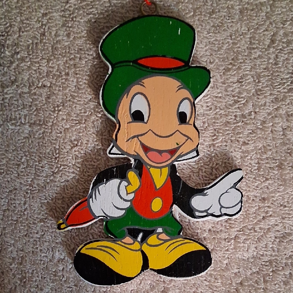 Disney Jiminy Cricket Holiday Ornament - Green, Yellow, Red, Black